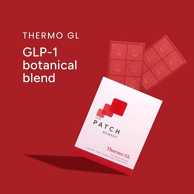 Thermo GL Patch - GLP-1 Patches with Berberine, Green Tea, L-Carnitine, 5-HTP, Fucoxanthin | 30 Patches