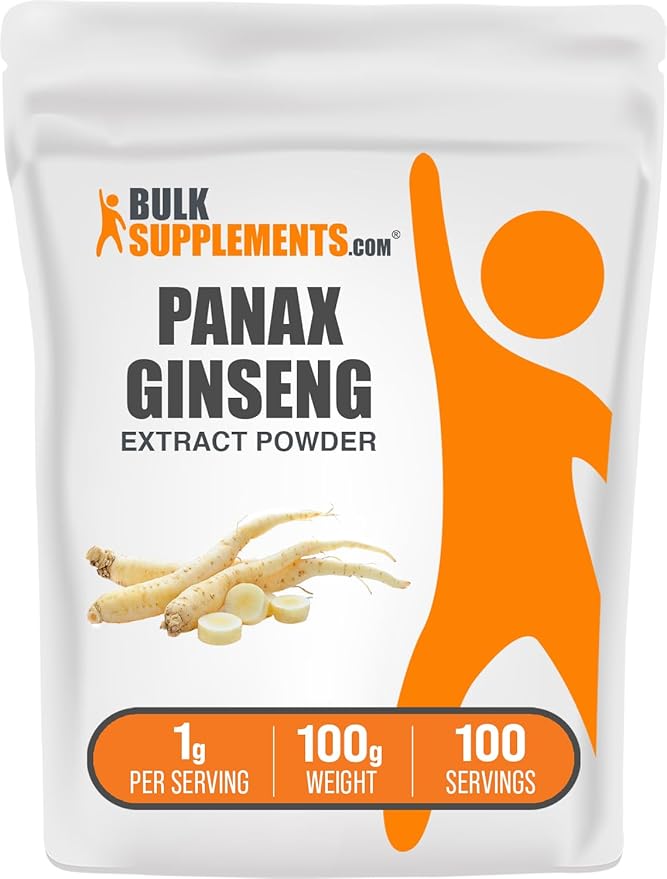 BulkSupplements.com Ginseng Root Extract Powder - Panax Ginseng Supplement, Herbal Supplement - Vegan & Gluten Free, 1g per Serving, 100g (3.5 oz) (Pack of 1)