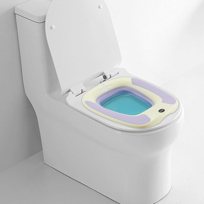 Sitz Bath, Sitz Bath for Postpartum Care, Sitz Bath for Hemorrhoids, Sitz Bath for Toilet Seat, Sits Bath Tub for Women Men Adults, Sitz Bath Soak Salts Basin, Hip Bath Bowl, Collapsible, Purple