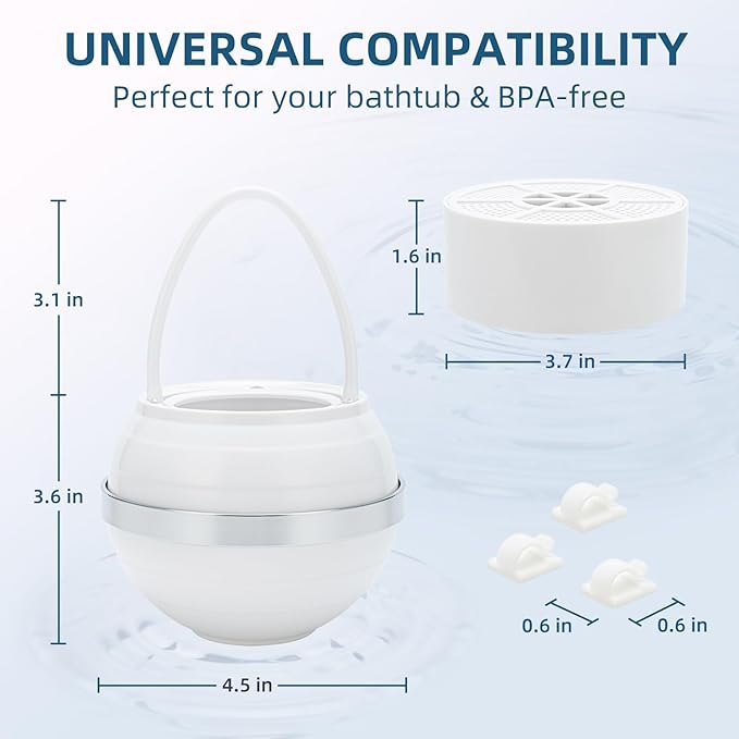 Bath Water Filter, Bathtub Water Filter, Bath Filter for Tub,Bath WaterFilter for Tub Faucet - BPA Free - White