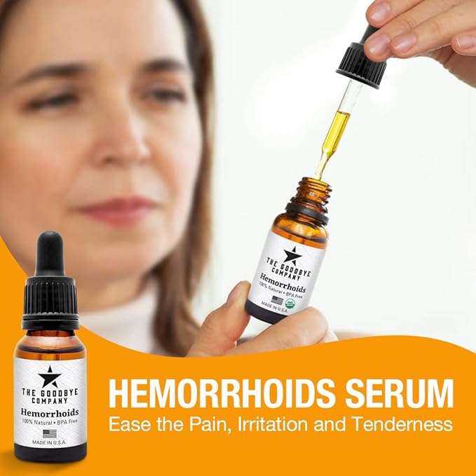 The Goodbye Company Hemorrhoid Treatment – Natural Vegan Hemorrhoid Healing Serum – Fast Relief & Shrinking Formula – Made in USA (15mL)