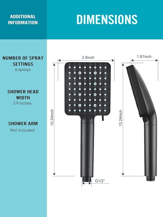 Cobbe Filtered Shower Head with Handheld, High Pressure 6 Spray Mode Showerhead with Filters, Water Softener Filters Beads for Hard Water - Remove Chlorine - Reduces Dry Itchy Skin, Matte Black