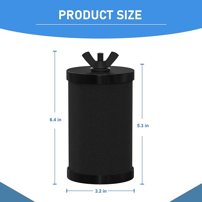2387 Water Filter Replacement, Black Purification Elements Water Purifier Replacement Filters Compatible with Alexapure Pro Gravity Water Filter System, 5,000 Gallon Throughput Capacity, 2 Packs
