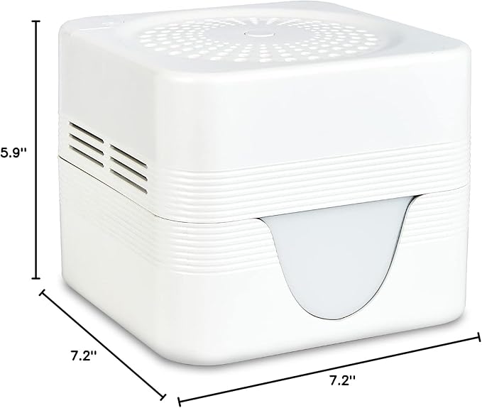 Water-Based Air Purifier Air Washer, Air Revitalizer with Filter Net, Air Fresher with Warm Color LED Night Light, Small Air Cleaner for Home and Office, Aroma Diffuser for Smoke & Pet