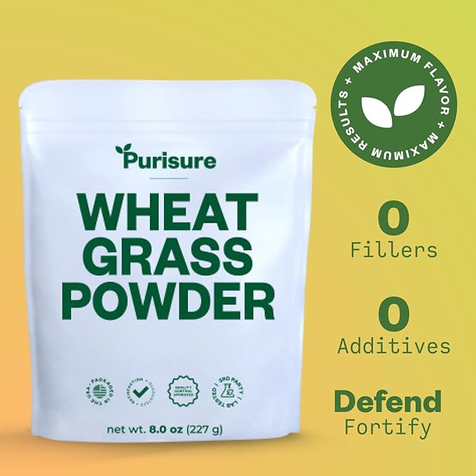 Wheatgrass Powder, 8oz, Wheat Grass Powder, Green Superfood for Salads, Smoothie and Shakes, Superfood Powder Rich in Immunity Vitamins, Fiber and Minerals, 76 Servings