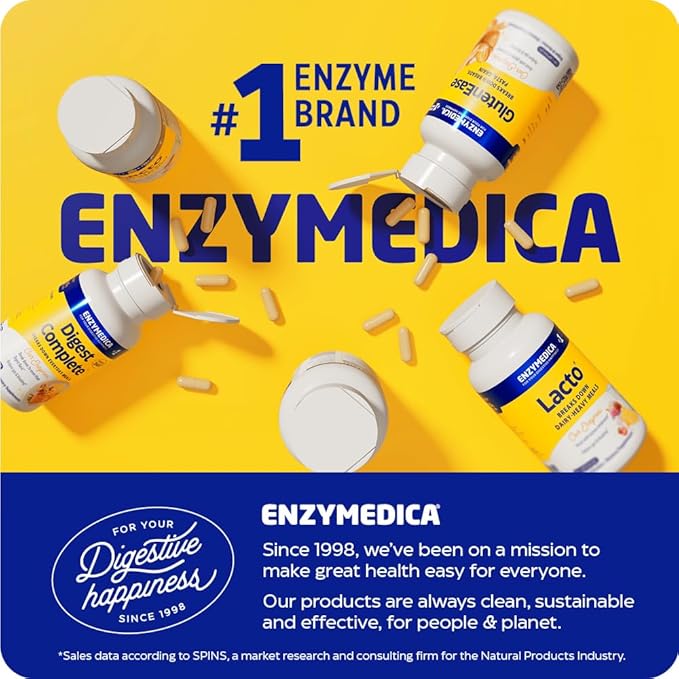 Enzymedica Digest Gold + ATPro, Maximum Strength Digestive Enzymes, Helps Digest Large Meals for Instant Bloating Relief, 45 Count
