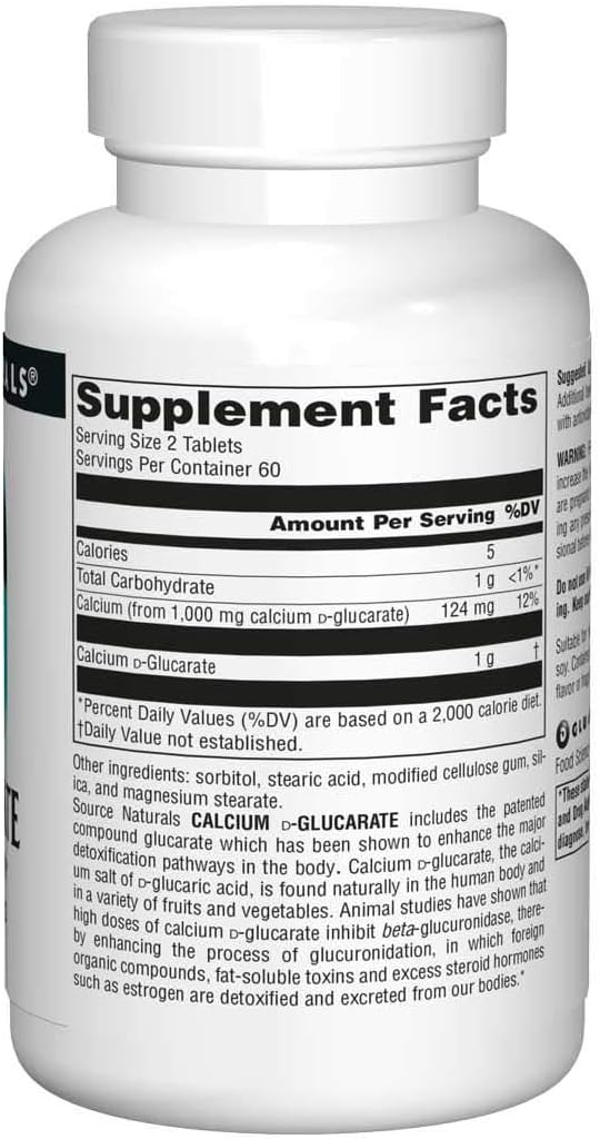 Source Naturals - Calcium D-Glucarate, 500 mg