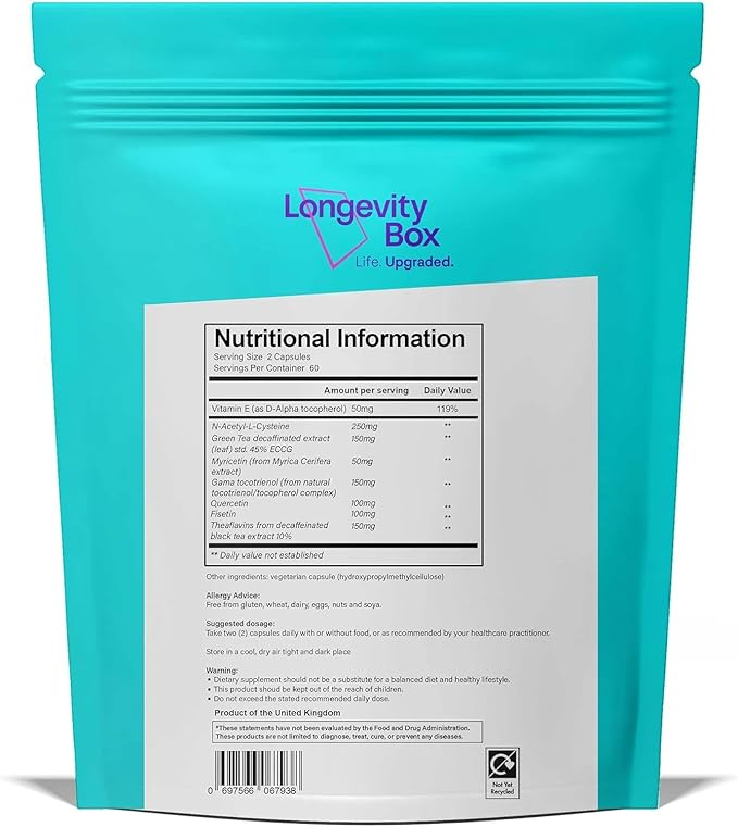Senolytic 8 Pack of 2 | 240 Capsules | Powerful Senolytics Supplement | 8 Ingredient Formula | Fisetin, Quercetin, NAC N-Acetyl-Cysteine, Gama Tocotrienols for Optimal Health