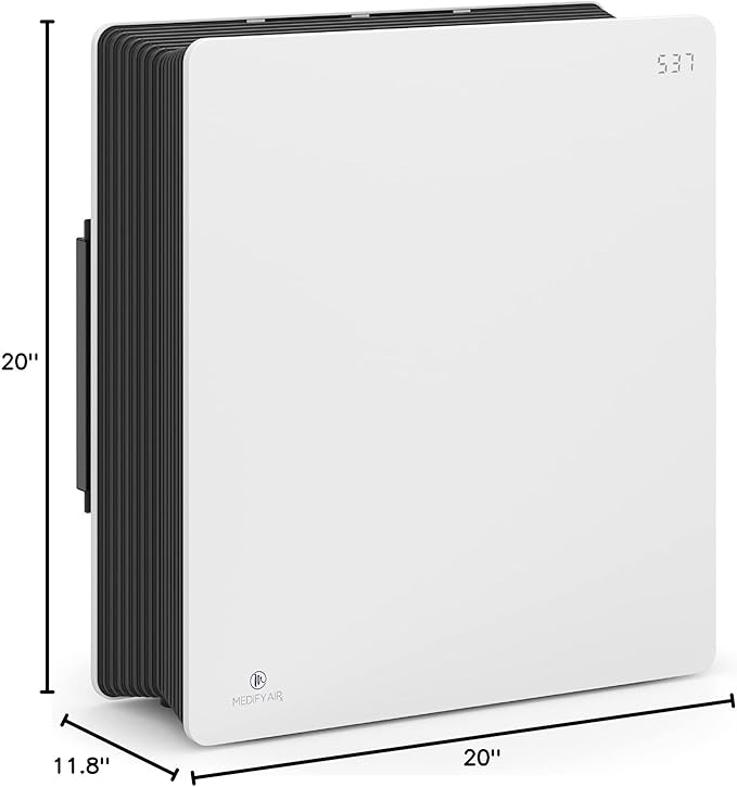 Medify MA-45 UV Light Air Purifier with True HEPA H13 Filter | 1,544 ft² Coverage in 1hr for Wildfires Smoke, Odors, Pollen, Pets | Removal to 0.1 Microns | White, 1-Pack