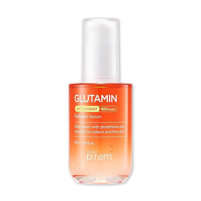 MAKE P:REM Glutamin Antioxidant Radiance Serum, Dark Spot Serum with Glutathione & Vitamins, Korean Skin Care, 1.69 Fl. Oz., 50ml