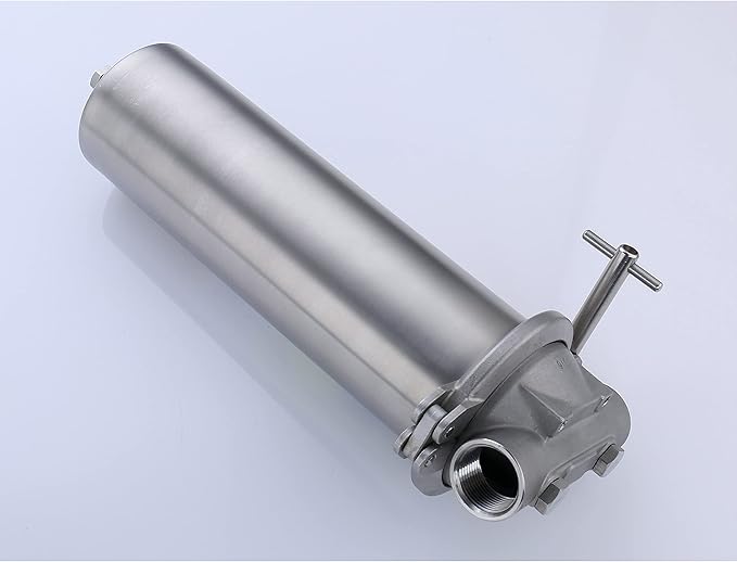 Amwater 304 Stainless Steel Filter Housing for Filter Cartridge, Water Filter Housing for Whole House Water Purification of Stainless Steel 304 (10" C Housing-1 NPT)