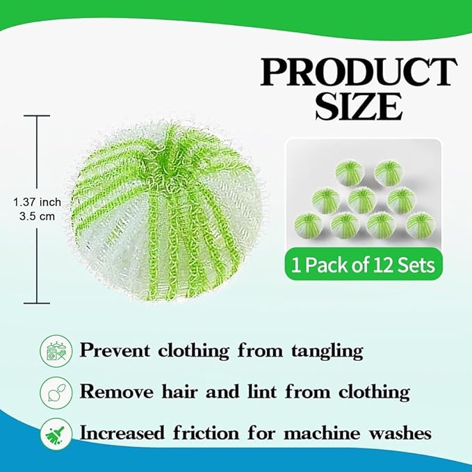 Lint Remover for Laundry - Reusable Lint Balls for Washing Machine, Cat and Dog Fur Remover, Removes Lint, Hair, and Debris from Clothing