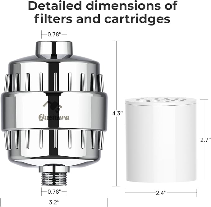 Upgrade Shower Filter -Shower Head Filter for Hard Water,20-Stage Shower Head Filter with 1 Replaceable Filter Cartridges,High Output Shower Water Filter for Removing Chlorine and fluoride-Chrome
