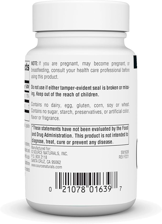 Source Naturals Glutathione, Supplement for Liver Support, 250mg - 30 Capsules