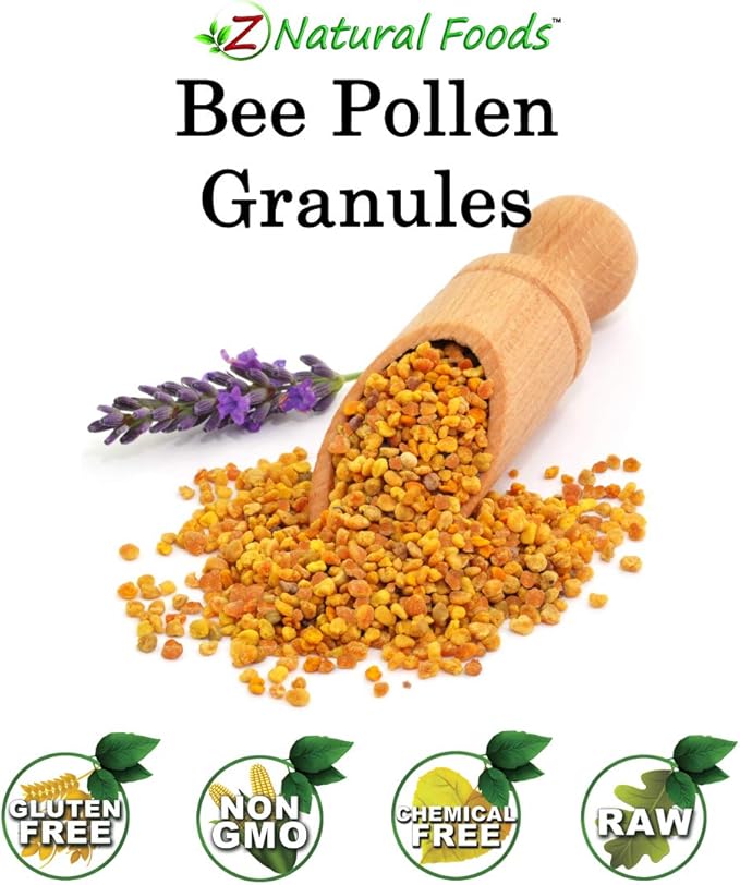 Z Natural Foods Spanish Bee Pollen Granules - Pure & Raw Pollen Granule, Product of Spain - Nutrient-Dense for Energy & Immune Support - Aromatic Sweet Flavor, Sprinkle on Salads & Smoothies, 1lb