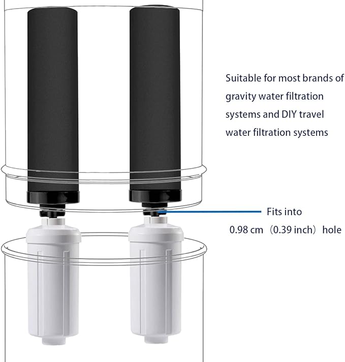Huining Black Water Filtration System with Fluoride Filters for Purification - Gravity Water Filter for Survival