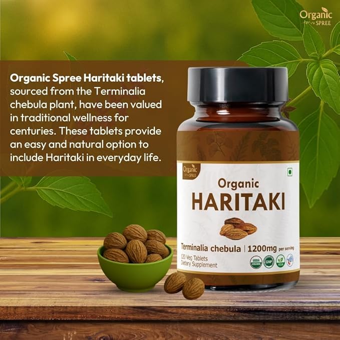 Haritaki 120 Tablets – USDA Organic Terminalia Chebula – Supports Digestion & Detoxification* - Pack of 3