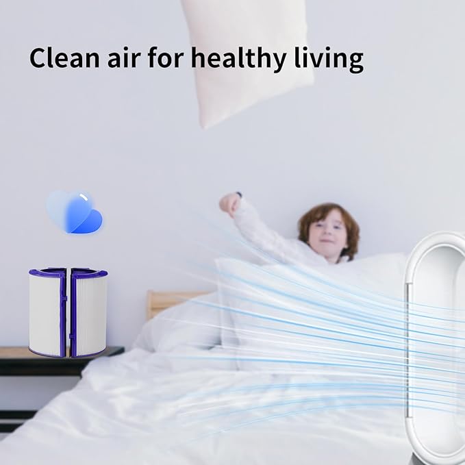2-IN-1 Air Purifier Filter Replacement Compatible with Dyson PH01,PH03,PH04,HP07,HP09,TP07,TP09 Purifying Humidifying Fan, Pure Hot Cool 360° HEPA Carbon Filter,Replace Part #970341-01