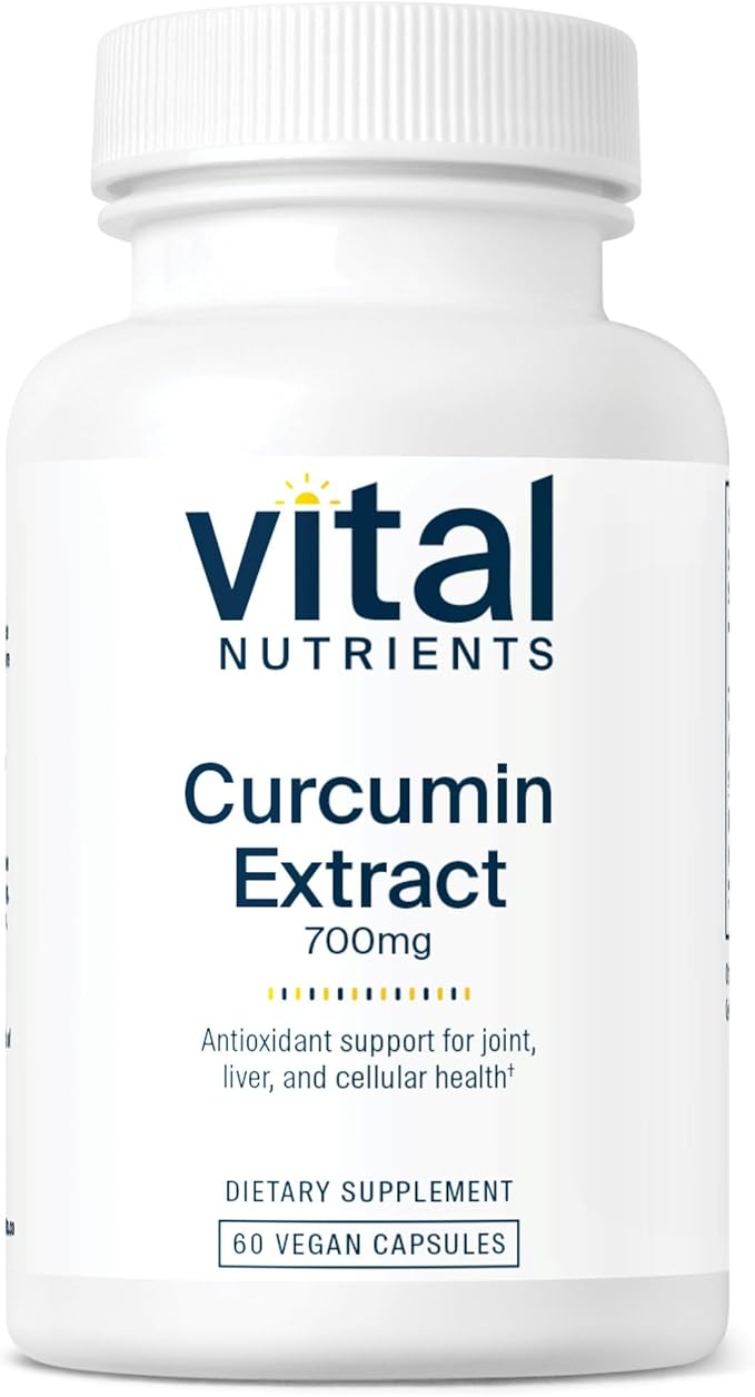 Vital Nutrients Curcumin Extract 700mg | Vegan Curcumin Supplements with Black Pepper Extract | Antioxidant Support for Joint, Liver, and Cellular Health* | Gluten, Dairy, Soy Free | 60 Capsules
