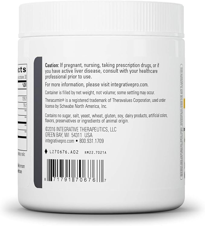 Integrative Therapeutics Glutamine Forté - L-Glutamine Powder for Gut Health Support* - Healthy Gut Support Supplement for Men & Women* - Water-Dispersible Form of Turmeric - 7.09 oz
