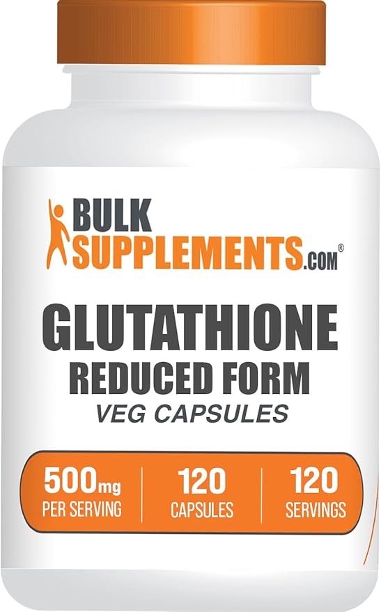 BulkSupplements.com Glutathione Reduced Capsules - Glutathione Supplement - Gluten Free, 1 Capsule Per Serving, 120 Capsules (Pack of 1)