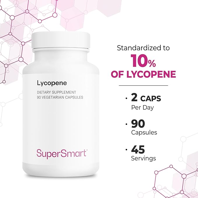 Supersmart - Lycopene 30mg per Day (High Potency) - Tomato Extract 10% Carotenoids - Lycopene Supplement | Non-GMO & Gluten Free - 90 Capsules