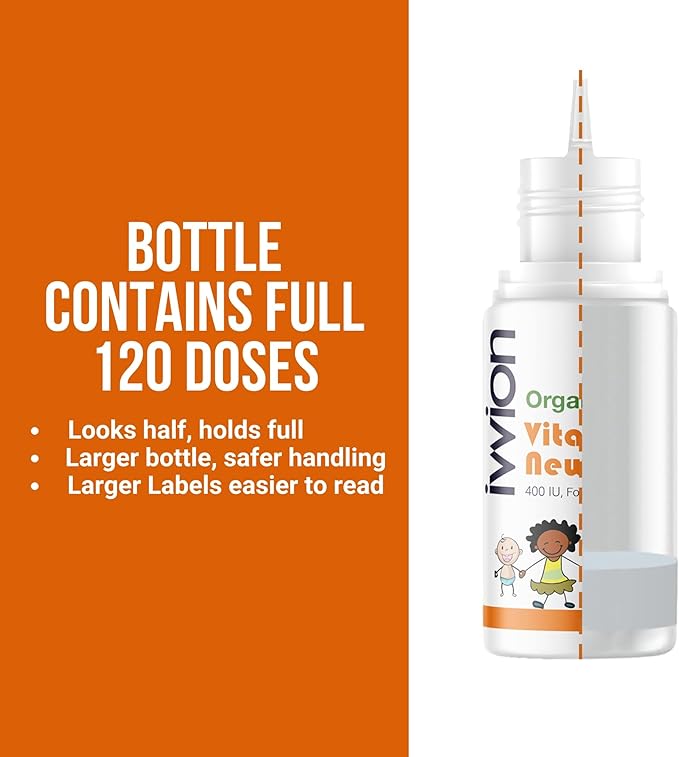 Organic Vegan 400IU, Vitamin D3, 120 Drops β Baby Drop for Infants & Toddlers | USDA Organic, Non-GMO, Plant-Based, No Additives or Preservatives, All Natural, Made in UK