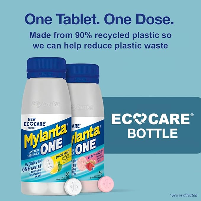 Mylanta One, Berry Ginger Flavor, 50 Count, EcoCare PCR
