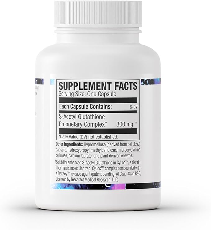 SafeCell S-Acetyl Glutathione Supplement for Neuro Health Support, Powerful Antioxidant to Help Neutralize Free Radicals, Hypoallergenic, 300mg, 60 Vegetarian Capsules