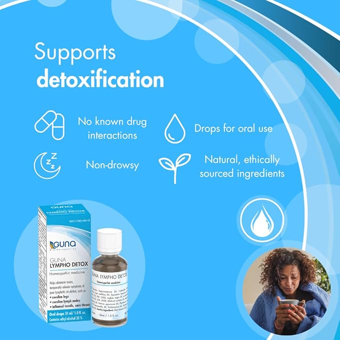 Guna Lympho Detox – Homeopathic Lymphatic System Supplement, Lymph Node Detox Cleanse, Lymph System Drainage - 30 mL (1 fl oz)