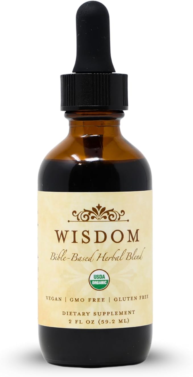 Organic Turmeric, Frankincense and Myrrh – Herbal Supplement Blend for Energy, Detox, Focus, Immunity & Stress – Non-GMO Vegan Tonic with Milk Thistle – Wisdom Bible Based Blend – 2oz Liquid Drops