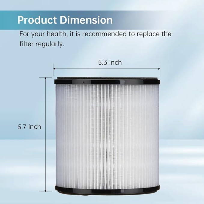 Replacement Filter Compatible with MOOKA & KOIOS B-D02L Air Purifi-er, VEWIOR B-D02U Air Purifi-er, H13 True HEPA Filter for MOOKA M05 Purifi-er, 2 Pack
