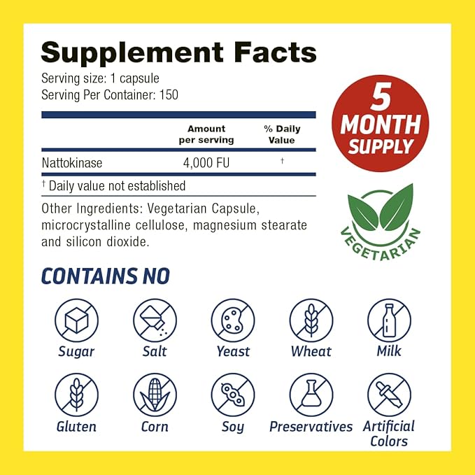 Nattokinase 4000 FU - 150 Vegan Capsules