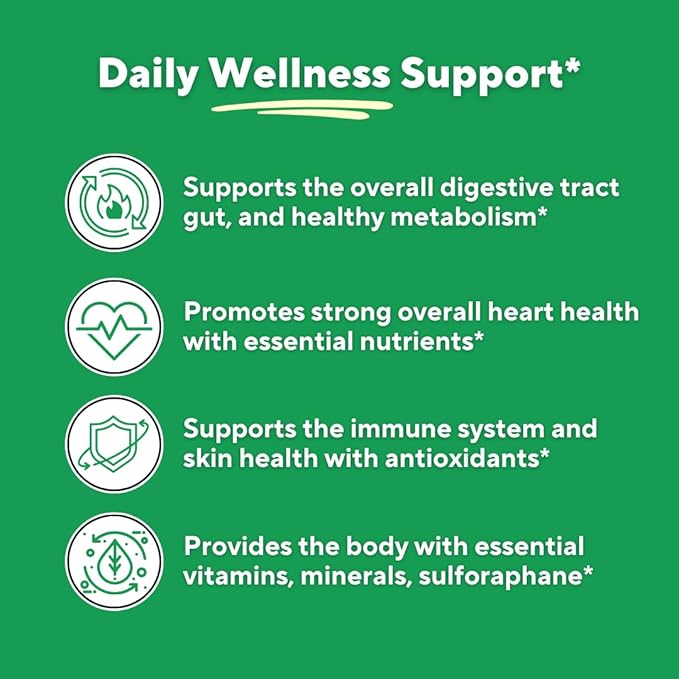 Organic Cauliflower Superfood Veggies Powder Supplement - Natural Sulforaphane, Vitamins, Minerals for Digestion, Energy, Antioxidant Support - 120 Vegetable Capsules, Non-GMO, Gluten-Free