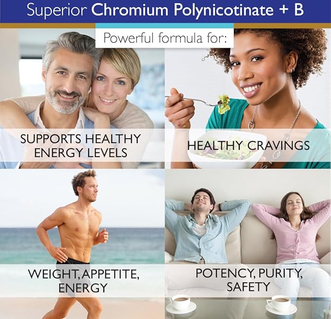 Superior Labs Chromium Polynicotinate 200mcg with Vitamin B3, Non-GMO, High Absorption Niacin-Bound Supplement, Supports Healthy Blood Sugar Levels and Metabolism, 100 Veg Caps, 14-Week Supply