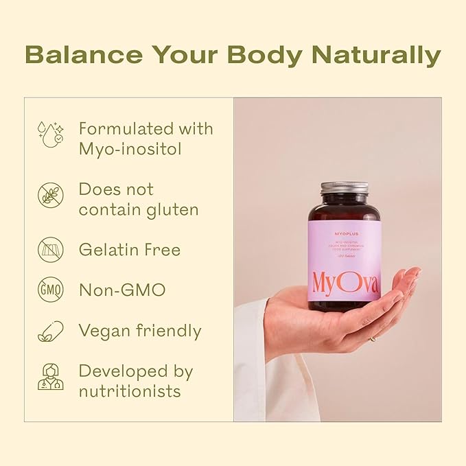 Myoplus - Myo-Inositol Supplement - 4000mg Myo Inositol, 200ug Folate & 100ug Chromium Daily Intake - Hormonal Balance for Women - 120 Vegan Tablets, 30 Days Supply