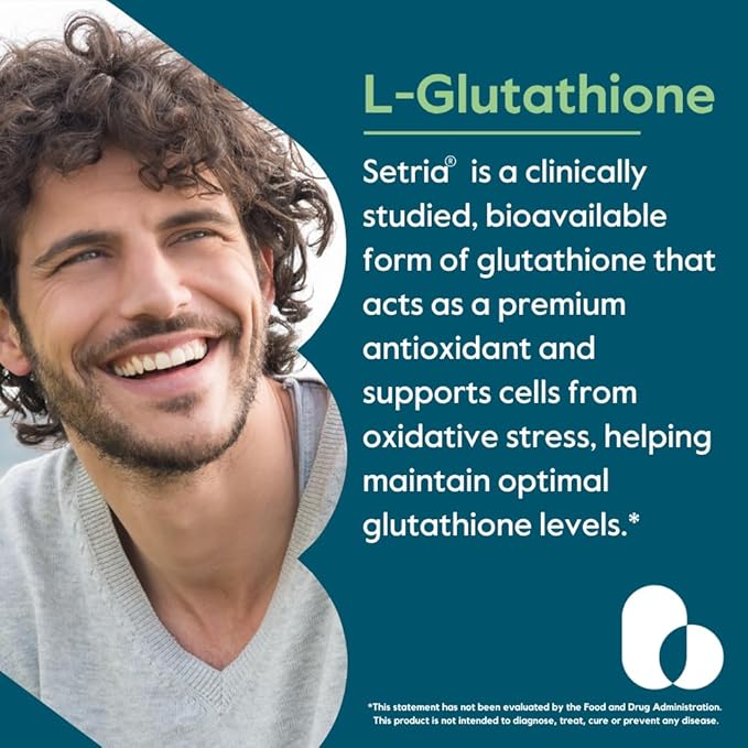 BESTVITE L-Glutathione 500mg w Setria (60 Veggie caps) - No Stearates - Vegan - Gluten Free - Non GMO