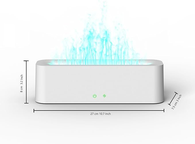 Flame Diffuser for Essential Oils, 380ml Large Fire Humidifier for Desk, Full-Color Adjustable, 28dB Quiet, Cool Mist