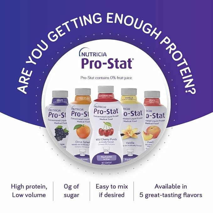 Pro-Stat Concentrated Liquid Protein Medical Food - Peach Flavor with Fiber, 30 Fl Oz Bottle