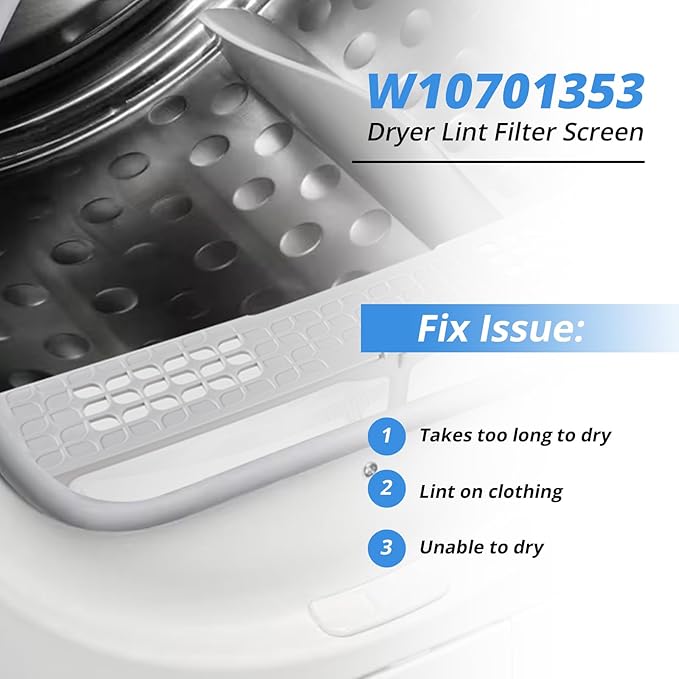 W10859086 W10608811 Dryer Lint Filter Replacement for Whirlpool Maytag Dryer Lint Screen W10701353 MGDB835DW4 WED8000DW3 MEDB835DW2 WGD8500DC1 MEDB855DC4 WGD8500DC3 MEDB835DW0