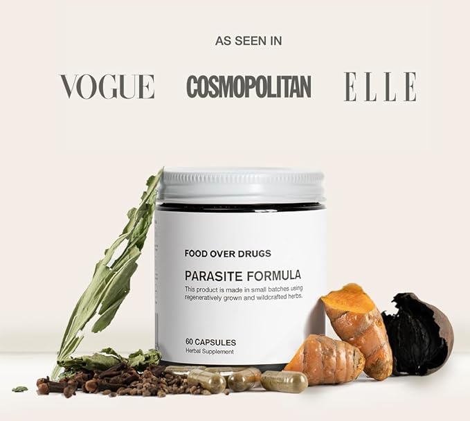 Food Over Drugs Parasite Formula - Full Spectrum Herbal Detox for Humans - 60 ct - Natural Detox & Complete Body Cleanse