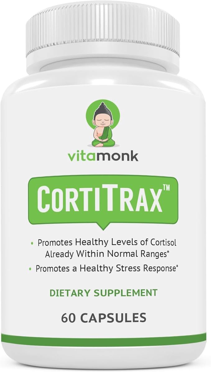 VitaMonk CortiTrax Natural Cortisol Blocker - Doctor Formulated Cortisol Manager, Cortisol Support & Cortisol Reducer (Already Within Normal Ranges)- 60 Capsule Cortisol Supplement