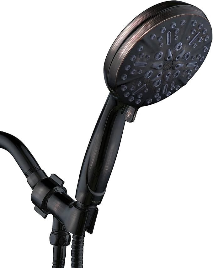 ORB High Pressure Shower Head with Handheld - Multifunctional High Flow Rain Showerhead with Extra 60" Long Hose and Adjustable Overhead Holder - Es la mejor regaderas para ducha (Oil Rubbed Bronze)
