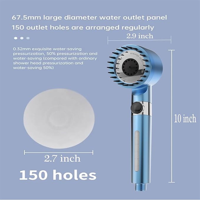 Shower Head with Handheld,Filtered Shower Heads High Pressure, High Flow Even with Low Water Pressure-Hand Held Showerhead Set, Filtered Showerhead with 59″Replacement Hose/Bracket/Cotton Filters