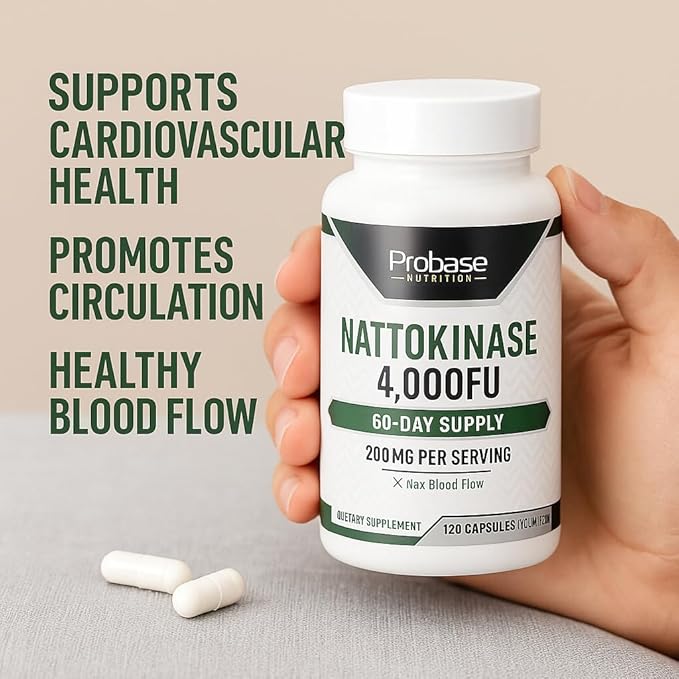 Nattokinase Capsules 4000 FU from Japanese Natto Extract 120 Servings for Wellbeing Support
