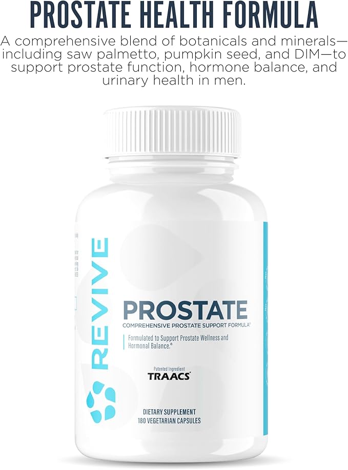 Revive MD Prostate Supplements for Men - Maintain Healthy Prostate-Specific Antigen (PSA) Levels, Estrogen Levels & Urinary Flow - Saw Palmetto & Beta Sitosterol for Prostate Health Support