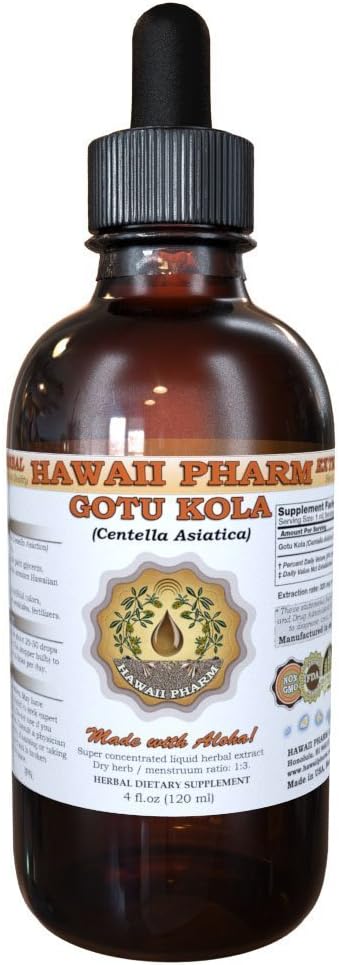 Hawaii Pharm Gotu Kola (Centella Asiatica) Liquid Extract Tincture 4 Oz (120ml)