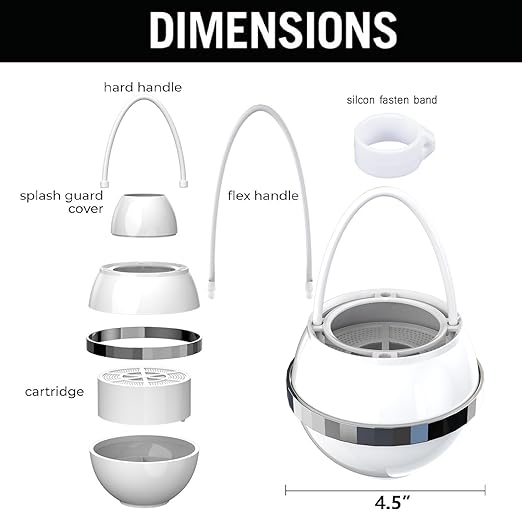 Bath Filter for Tub Faucet,Bathtub Kinder Water Filter,Hard Water Softener,Remove 99% Contaminants,Lead,Chlorine and Fluoride - Improves Skin, Hair and Nails Condition, White, BTBF-051