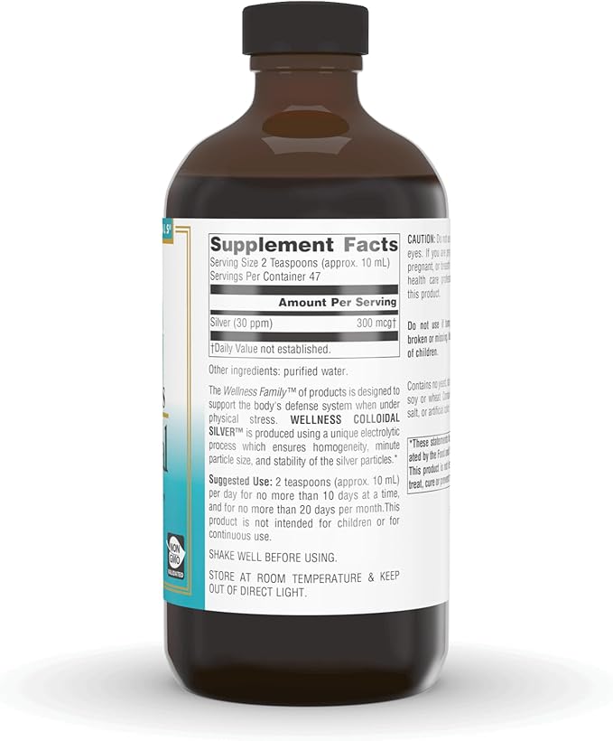 Source Naturals Wellness Colloidal Silver 30 ppm, Supports Physical Well Being* - 16 Fluid oz