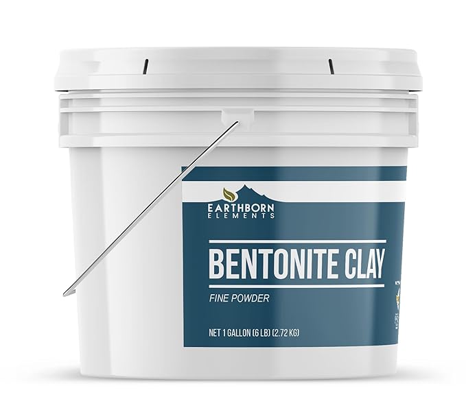 Earthborn Elements Bentonite Clay Powder, 1 Gallon Bucket, Pure Sodium Bentonite, Home Spa